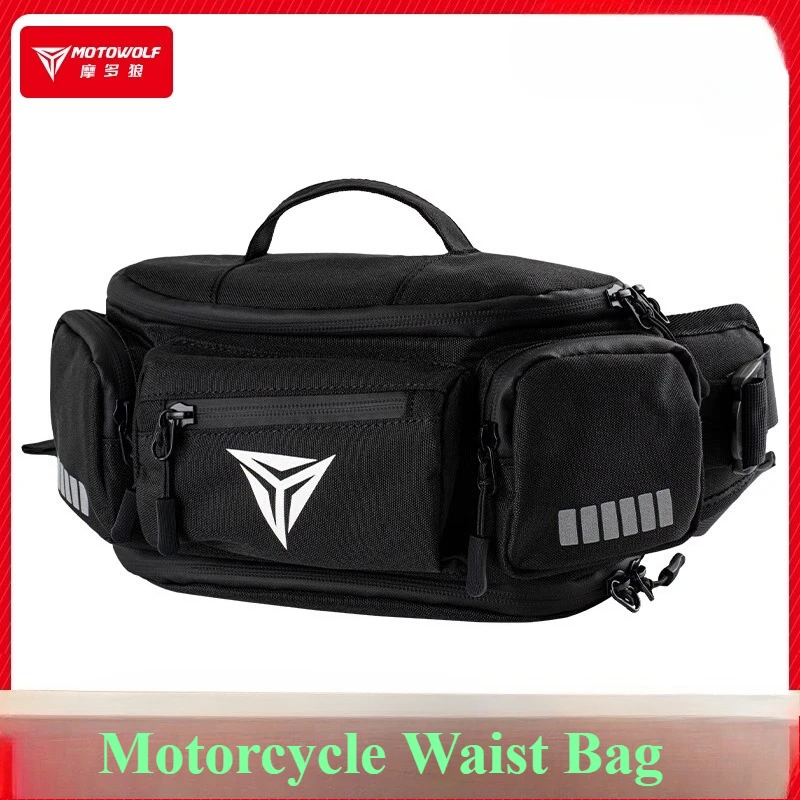 Modo Wolf Motorcycle Fanny Pack Locomotive Toolkit Riding Equipment Multifunctional Storage Bag Large Capacity Messenger Bag