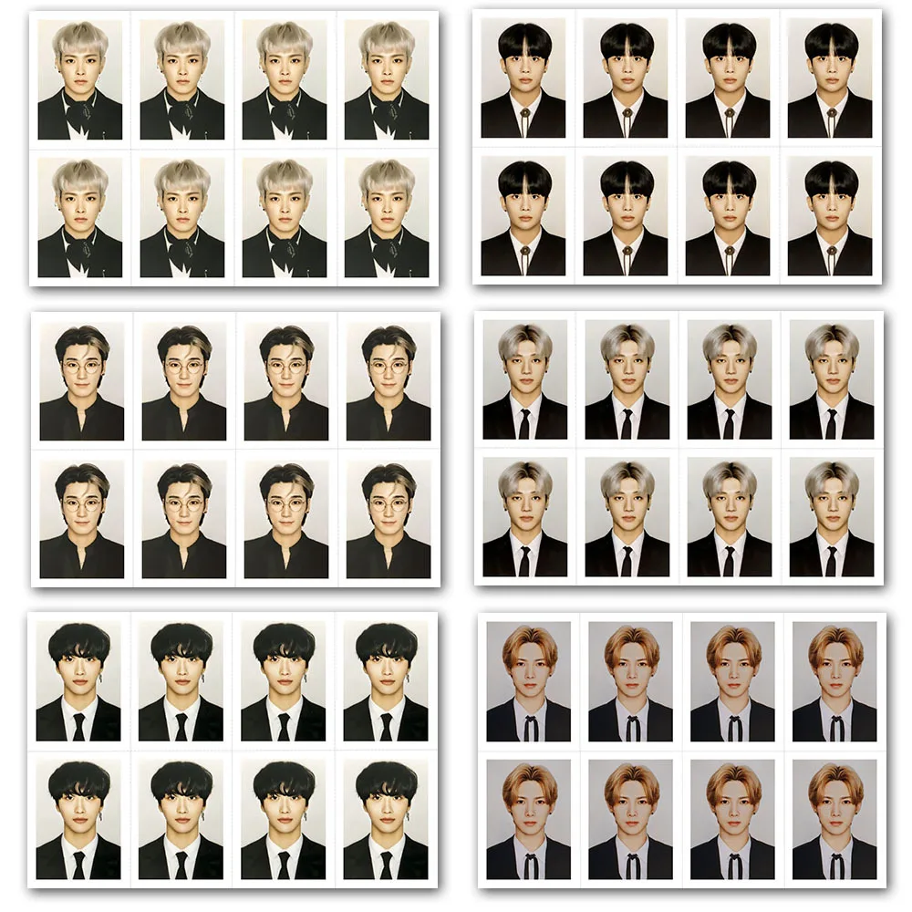 Kpop ATEEZ 2024 صفر حمى بوصة واحدة معرف ATINY صور Yunho Mingi خلفية بيضاء جواز السفر استئناف صور المشجعين جمع الهدايا