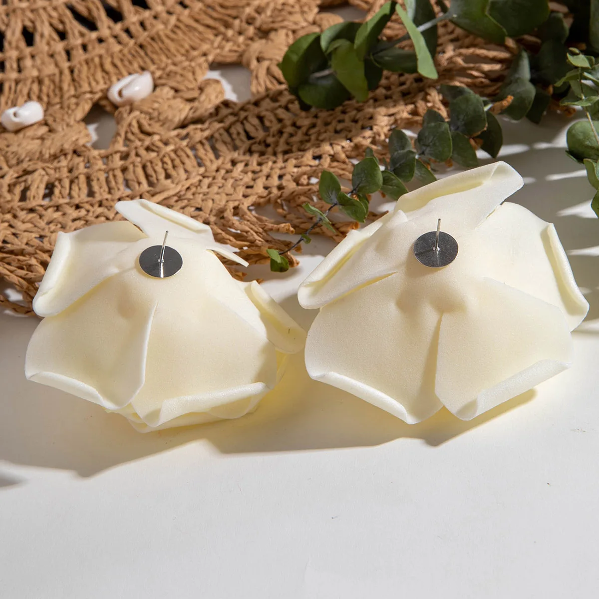 Tocona Pretty Big Rose Flowers Stud Earrings for Women New Simple Trend Design Jewelry Party Accessories Gift Wholesale