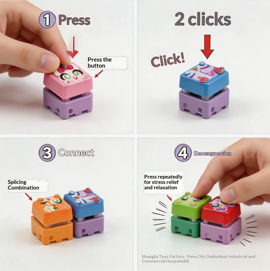 Fidget Keycap Schlüsselanhänger LED-Licht Schalter Mechanische Tastatur Anti-Stress-Spielzeug Überraschungsbox Sammlerstück Anhänger für Rucksack – Detail 10