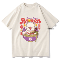 Game FINAL FANTASY XIVT Shirts Funny Moogle Kupo Ramen Men/Women T-Shirt Unisex High Quality Tops Vintage Cotton Tees Graphic