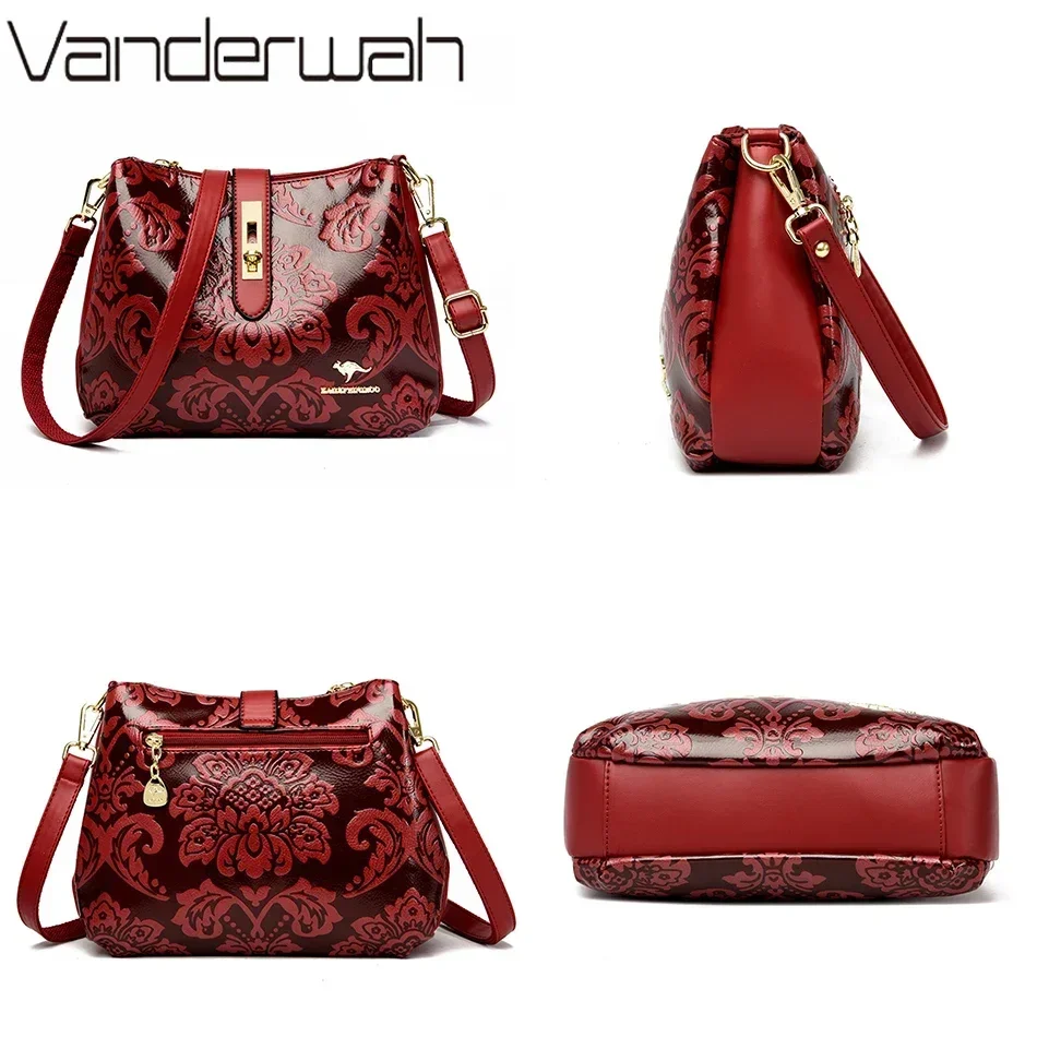 3 Layers Women 2024 Luxury Handbags Women Bags Designer Casual Shoulder Bags High Quality Leather Crossbody Bags for Female