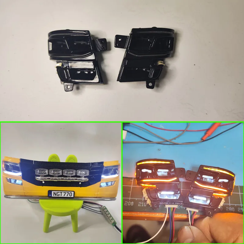 Simulation Running LED Light PCB Headlight System for 1/14 Tamiya RC Truck Tipper SCANIA 770S 56373