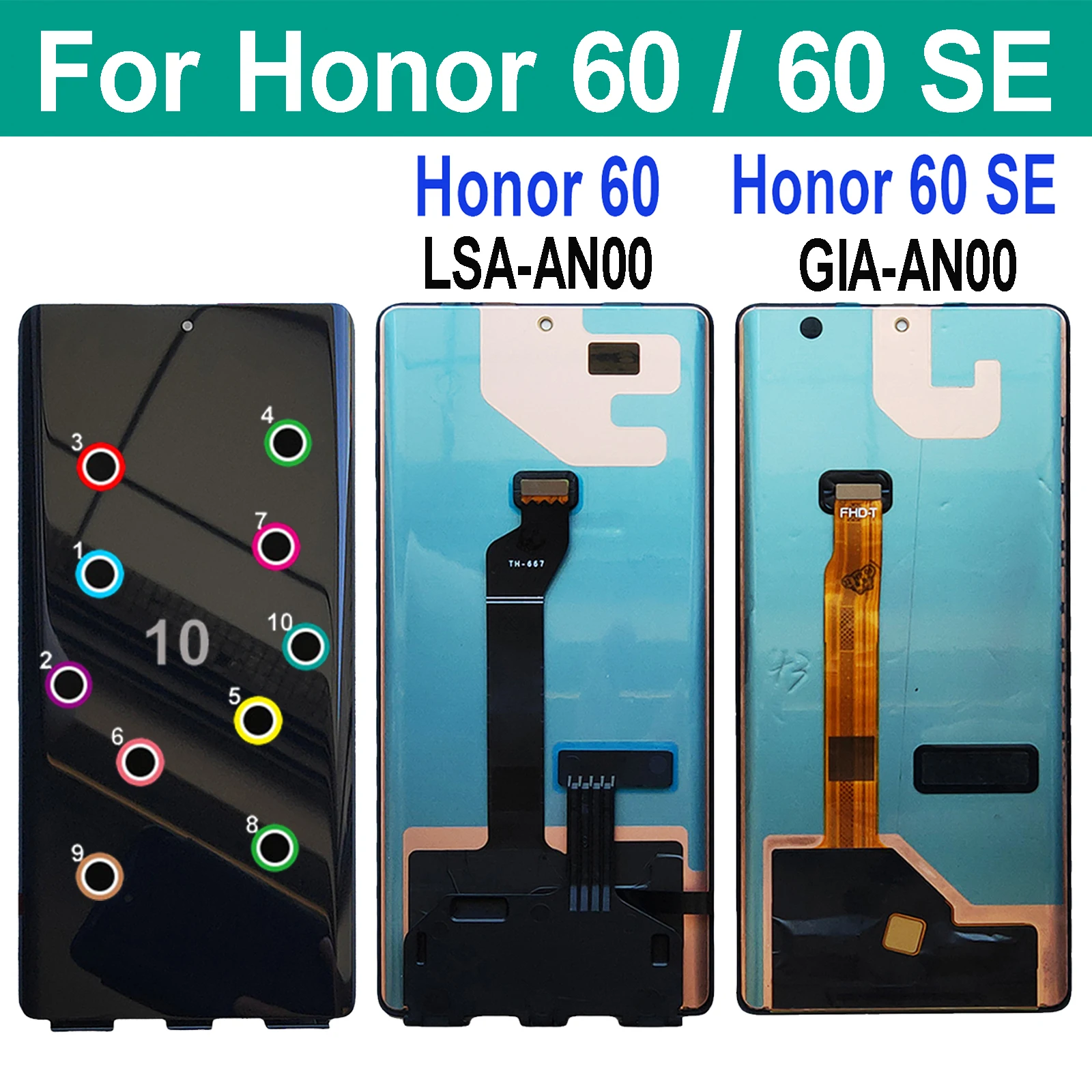 

For Huawei Honor 60 SE GIA-AN00 LCD Display Honor60 LSA-AN00 Touch Screen Digitizer Assembly