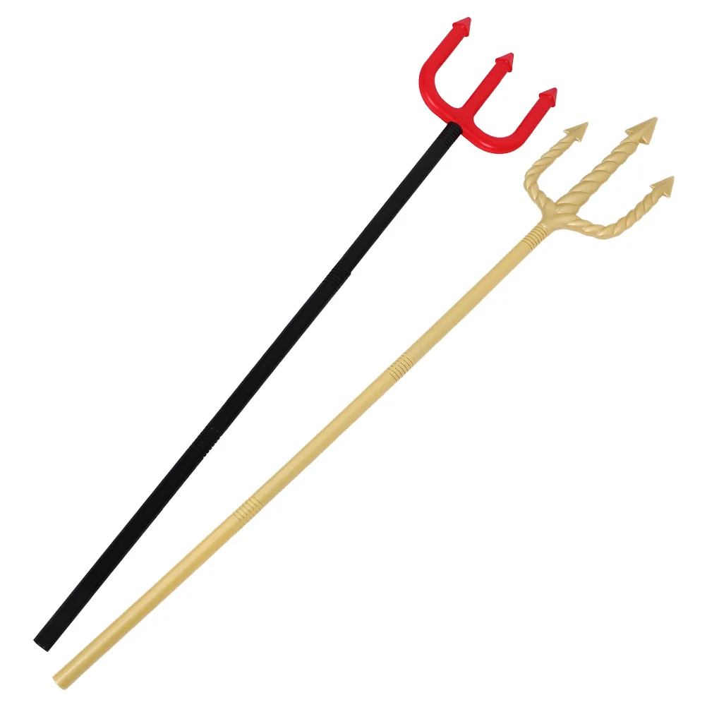 2개입 할로윈 악마 플라스틱 코스프레 소품 파티 포크 악마 의상 액세서리 성인 어린이용 플라스틱 포크