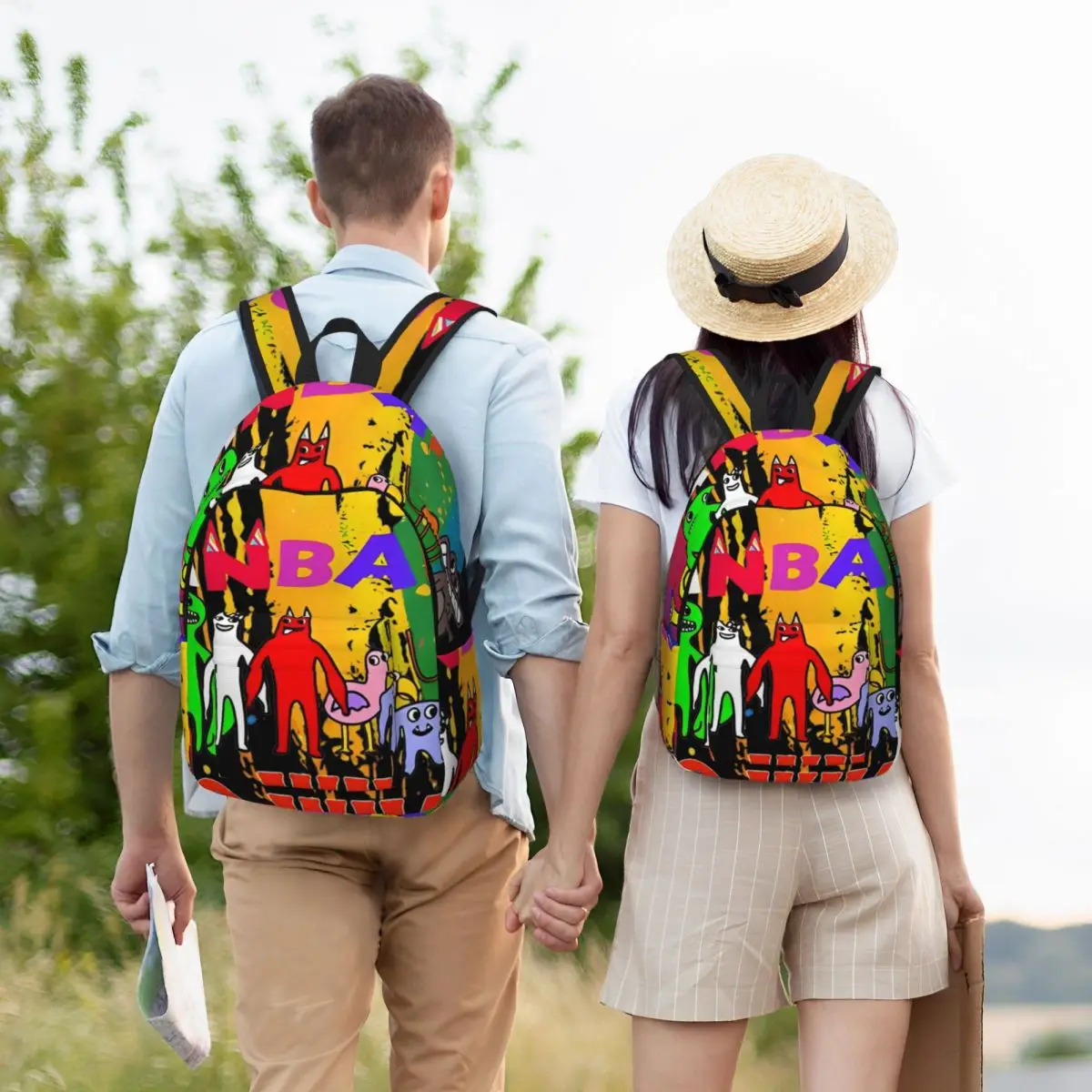 Garten Of Banban Characters Colorful para adolescentes, mochila escolar para estudiantes, mochila de lona ligera para escuela secundaria primaria