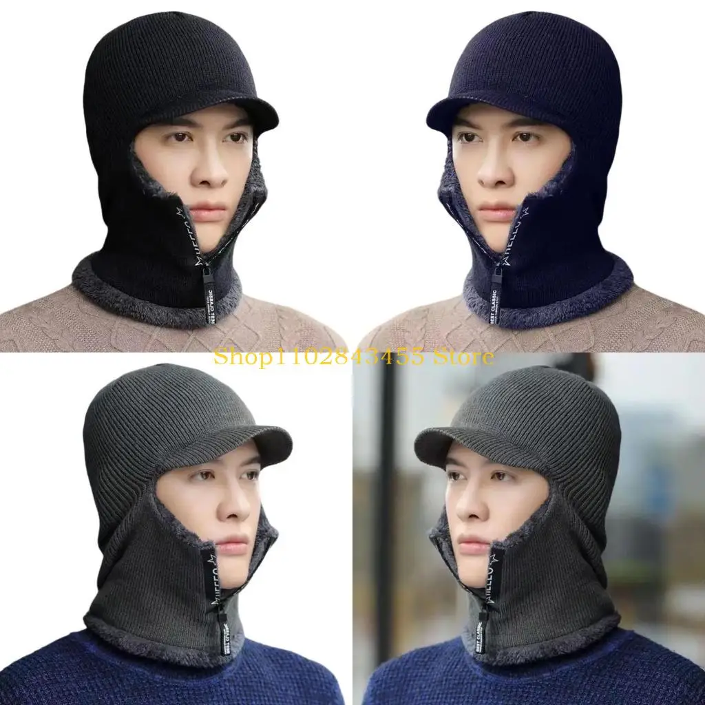 

49MC Multiuse Fleece Liner Balaclava Hat with Neck Warmer for Winter Sport Enthusiast