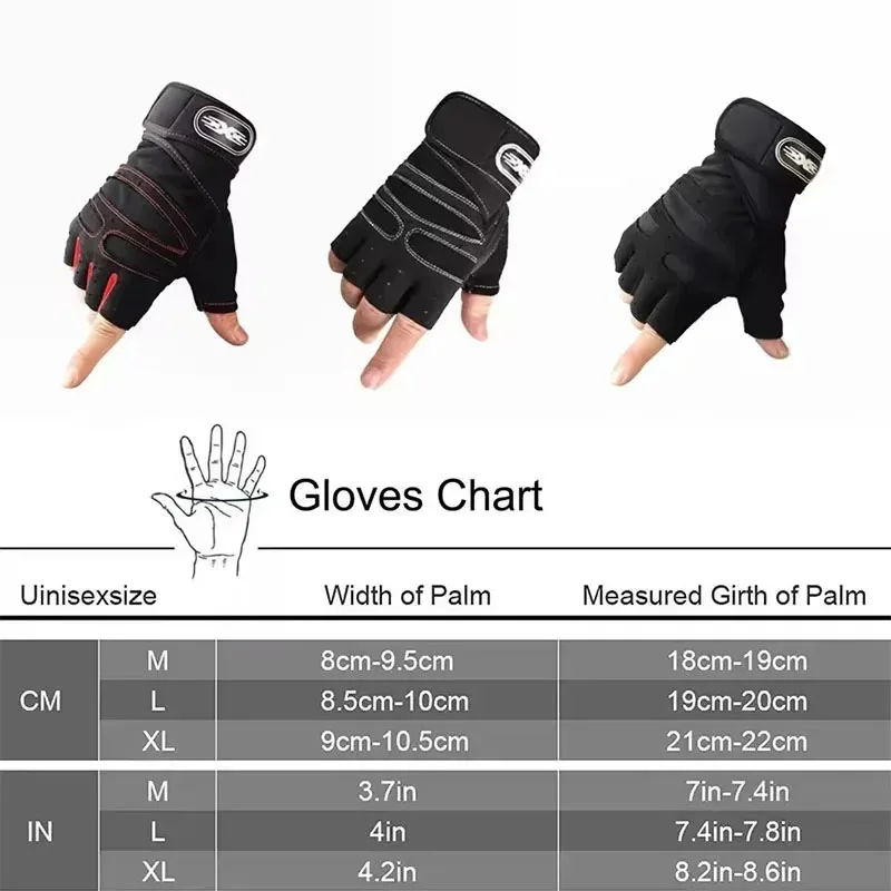 Fitness Half Finger Gloves Men And Women Wrist Guard Sports Dumbbell Riding Non Slip Horizontal Bar Exercise Training