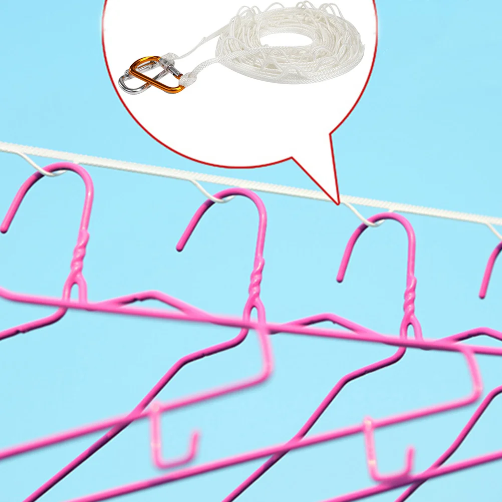 حبل غسيل خارجي من النايلون الفاخر محمول مقاوم للرياح ومضاد للانزلاق أثناء السفر والتخييم وحبل تجفيف خفيف الوزن وقابل للطي معلق