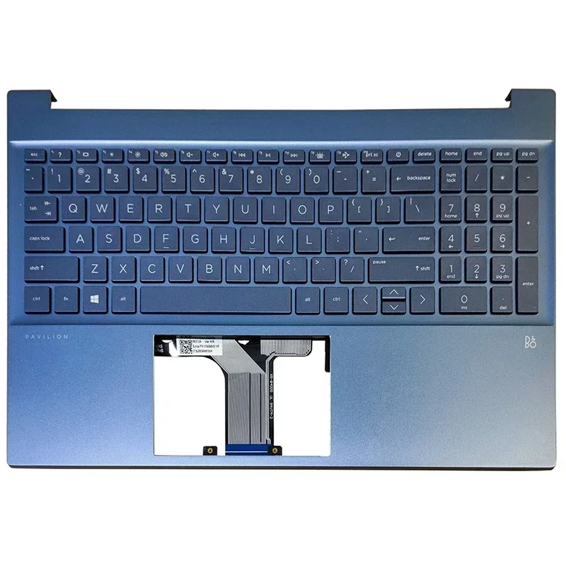 New Original US Backlight Keyboard New for Pavilion 15-EH 15-EG TPN-Q245 Q246 2021 Version Palmrest Silve and Bule M08920-001