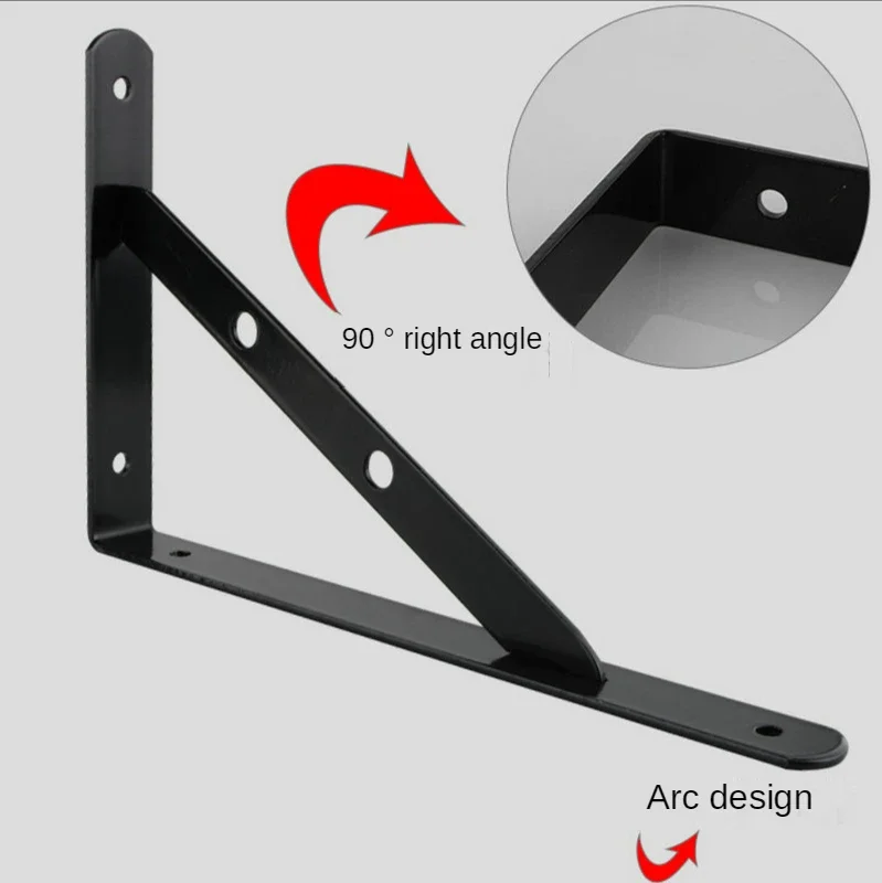 Metal L Shape Shelf Bracket Thickened Right Angle Corner Brace 6 to 20 Inch Furniture Fitting 2 Pieces