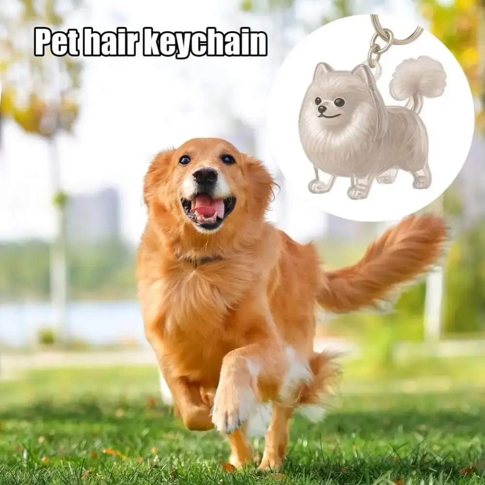 Transparent Dog Fur Storage Pendant Fur Storage Capsule Handmade Design Dog Shape Keychain DIY Accessories