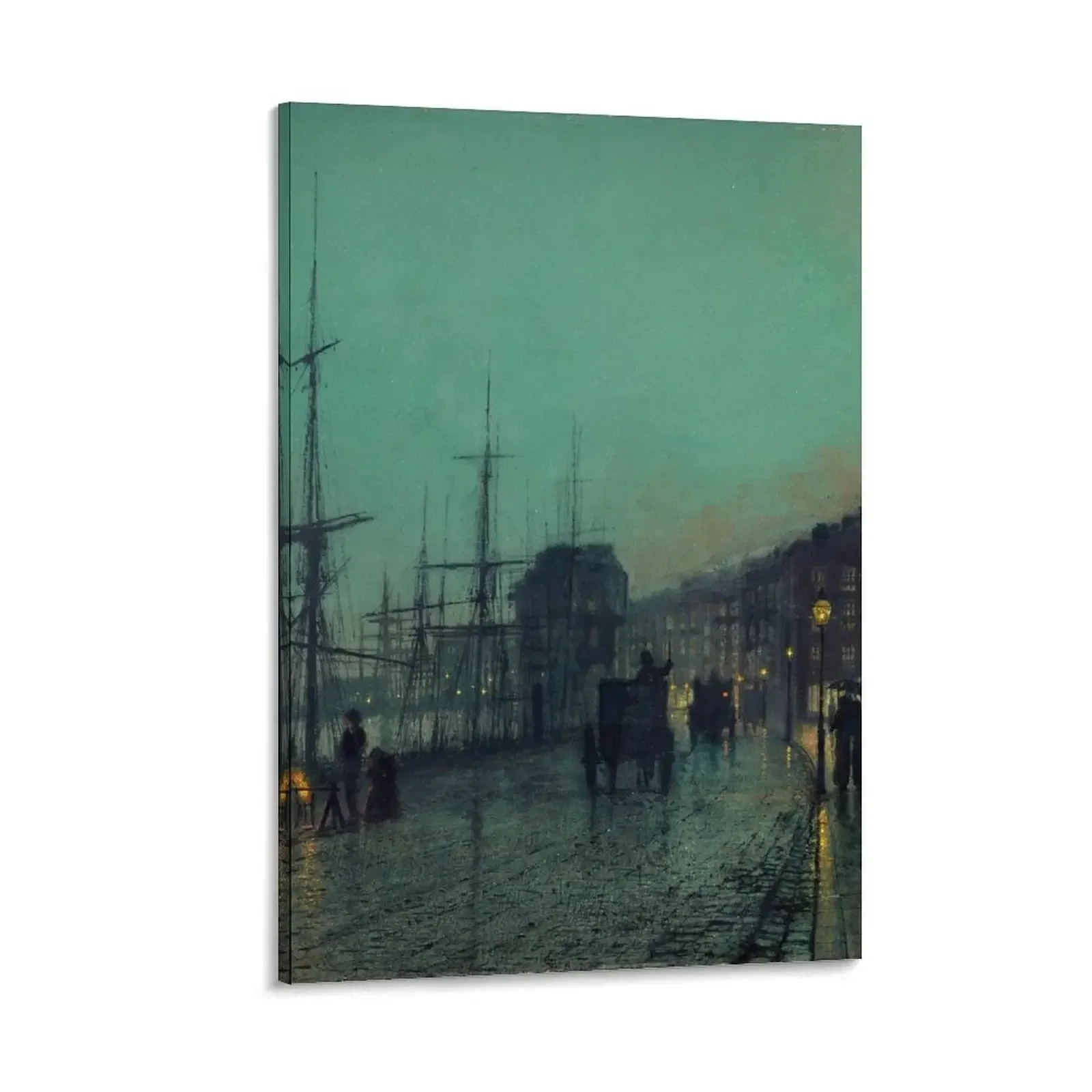 

John Atkinson Grimshaw - Shipping on the Clyde (1881) Canvas Painting wallpapers home decor aesthetic room posters