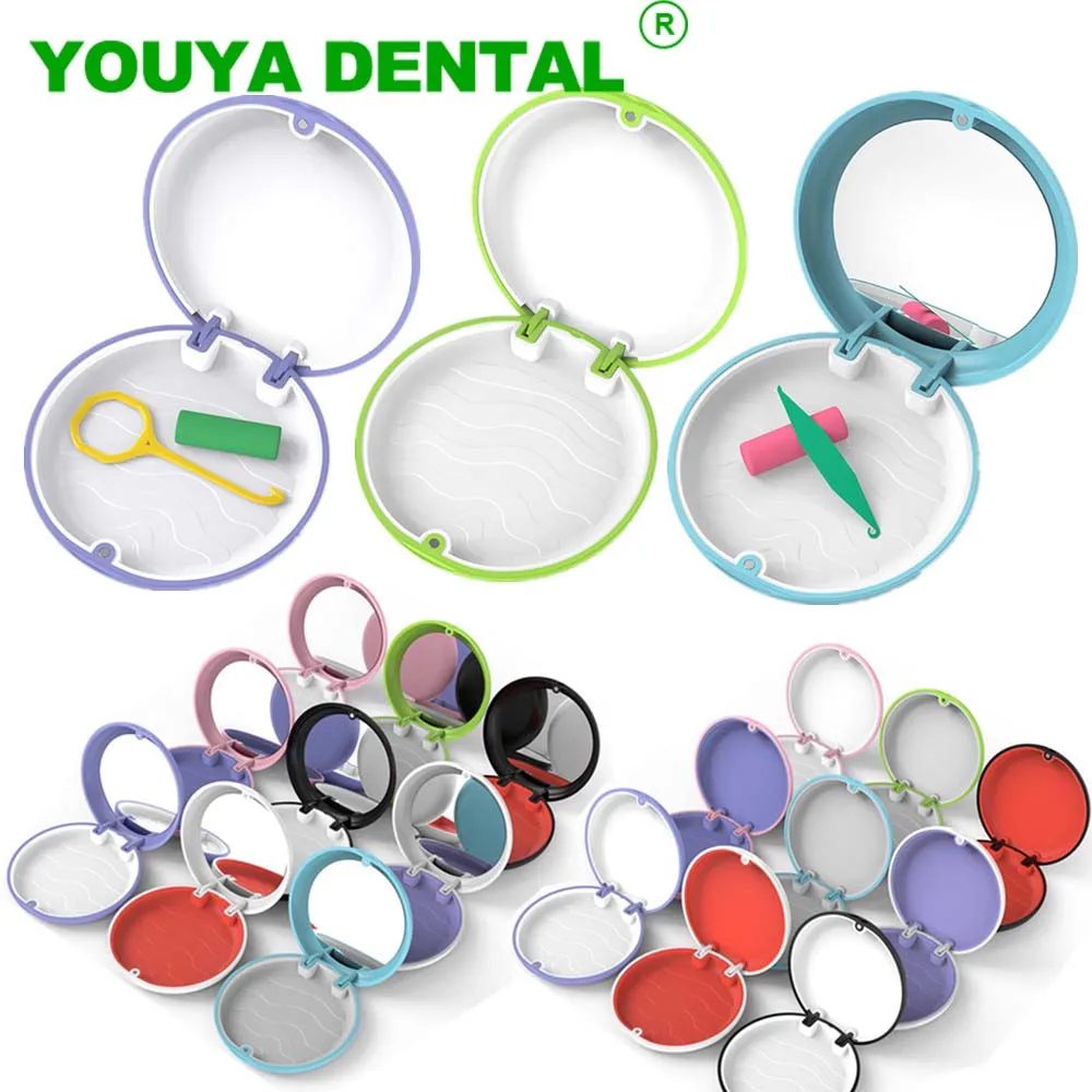 20pcs Dental Retainer Box Oral Hygiene Appliance Supplies Organizer Orthodontic Braces Case Mouth Guard Container Denture Box