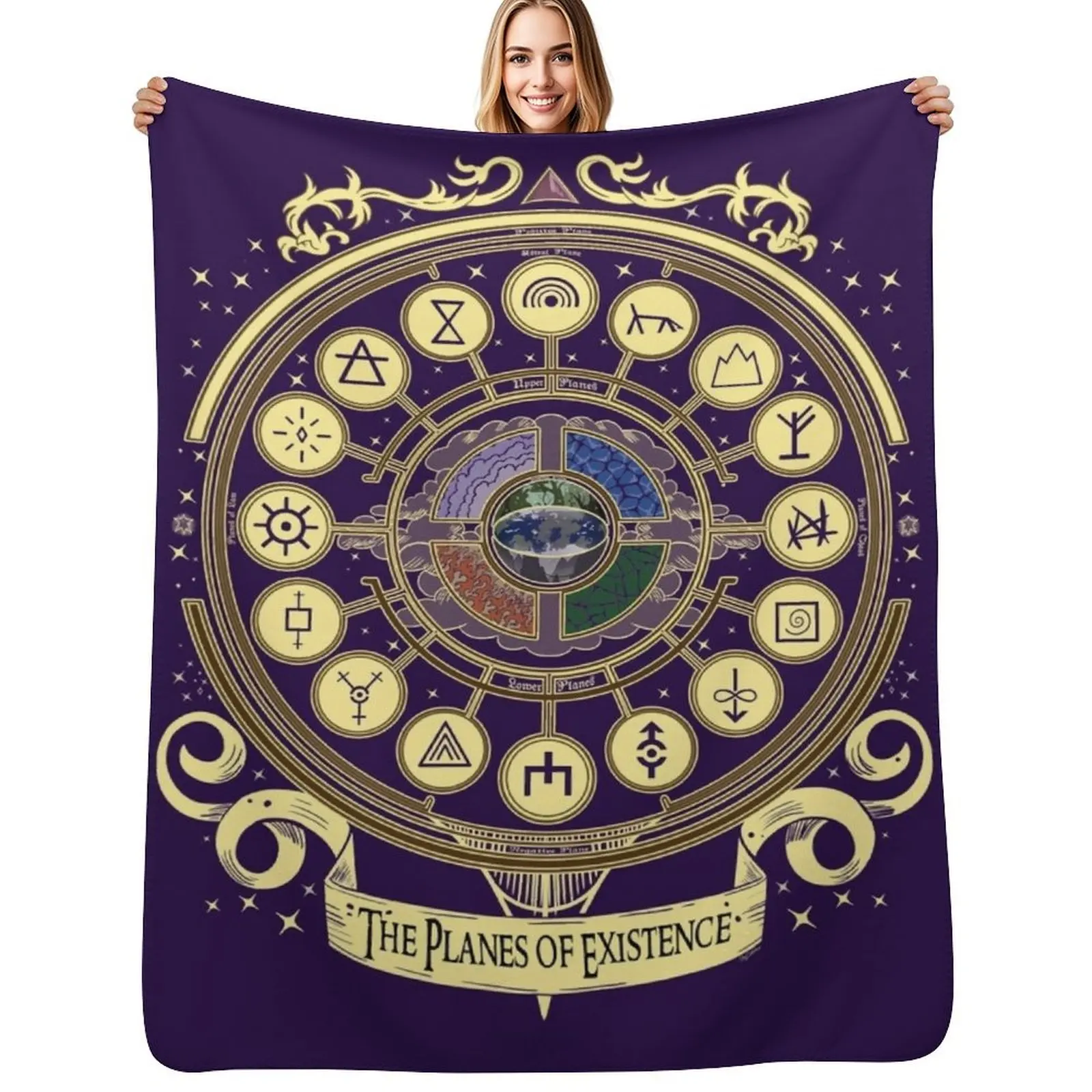 

The Planes of Existence Throw Blanket Stain Resistant Cozy Warm Blanket