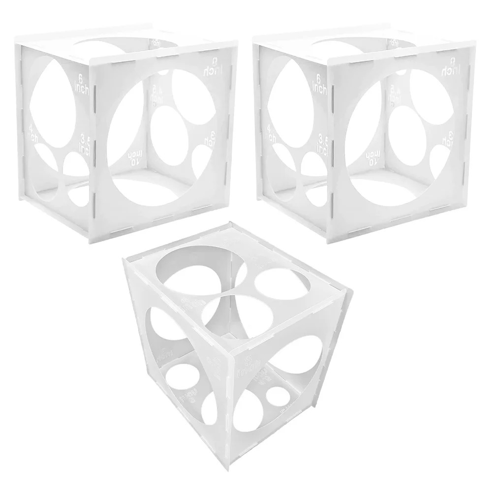 

3Pcs Transparent Balloon Sizer Cube Measurement Tool for Balloon Size Calibration Party Decorations Arches Columns