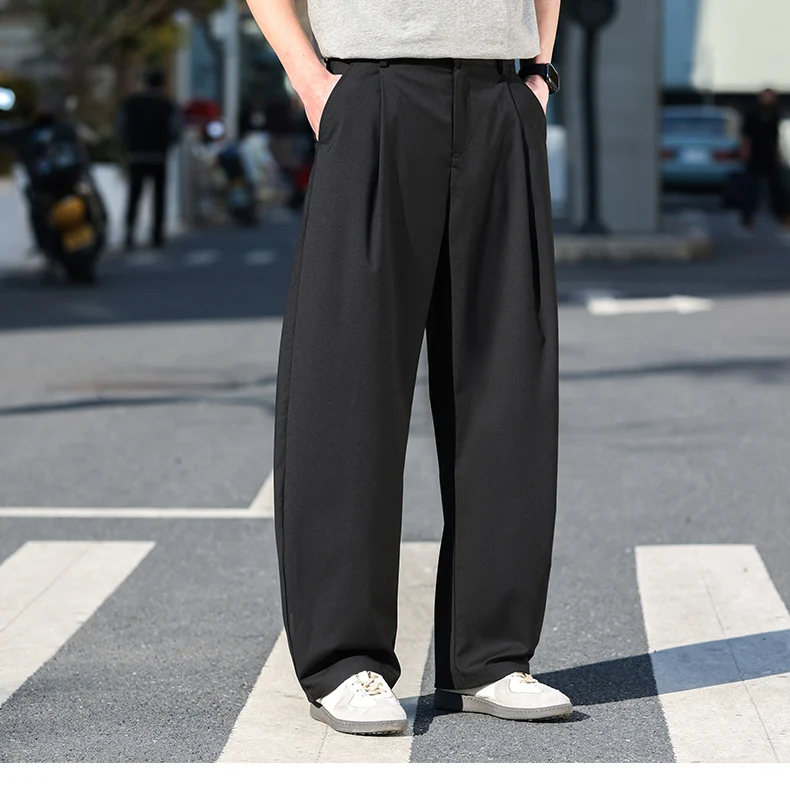 

Skin-Friendly Straight Leg Casual Pants Men's Spring Autumn Faionable Knife- Design 3D Comfortable Slimming Leisure Tro...