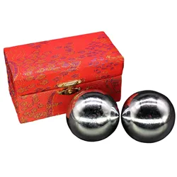 Silver Baoding Balls Chrome-plated Silver Non-Chiming Chinese Health Balls Massage Ball for Hands