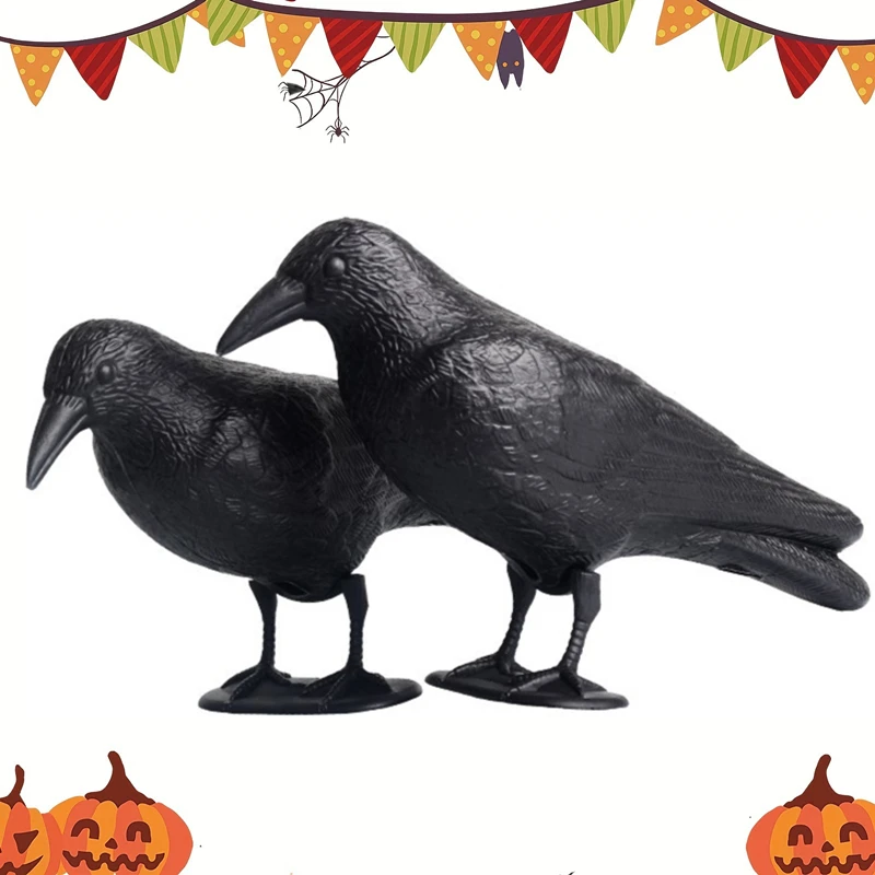 Halloween Decoracion Simulation Black Crow Raven Bird Repellent Pest Control Pigeon Repellent Garden Decoration Outdoor