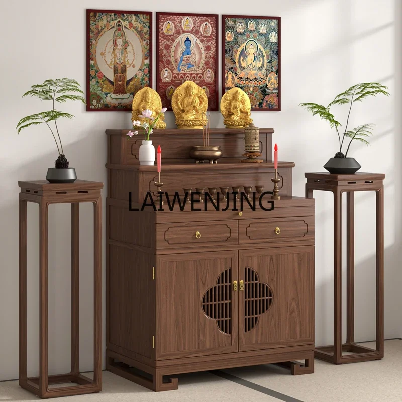 

MJY solid wood Tibetan table three-layer household incense case simple modern Buddhist cabinet