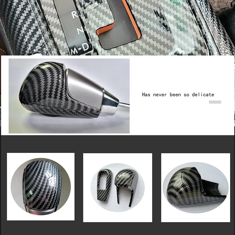 1 قطعة غطاء رأس تروس السيارة الكسوة لسوبارو 2012-17 XV ، 2013-18 فورستر ، WRX ألياف الكربون السيارات والعتاد التحول رئيس لاصقة تزيين #6