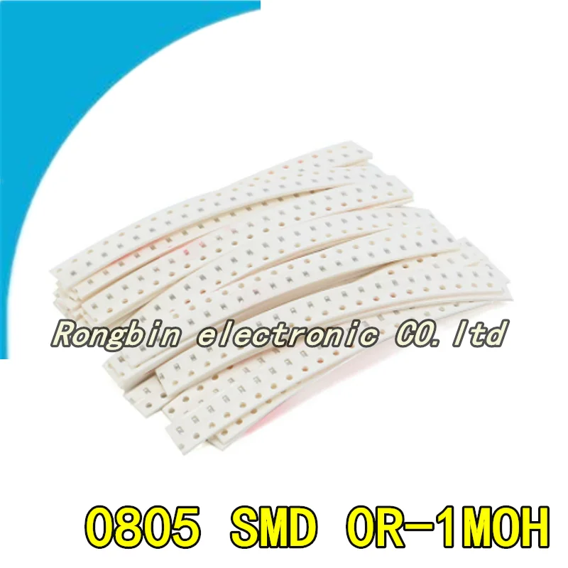 

100PCS NEW 0805 SMD 1/4W 0R ~ 10M patch resistance 1% 010R 100R 220R 330R 470R 1K 4.7K 10K 47K 100K 010100330470 Oh