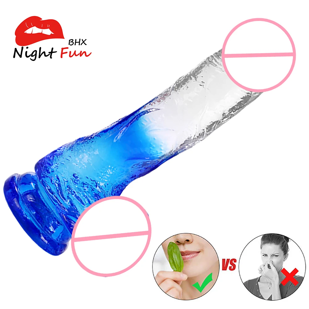 Crystal Jelly huge dildo realistic penis anal butt plug sexy toys for couples vagina anal massage women's dildos adult supplies