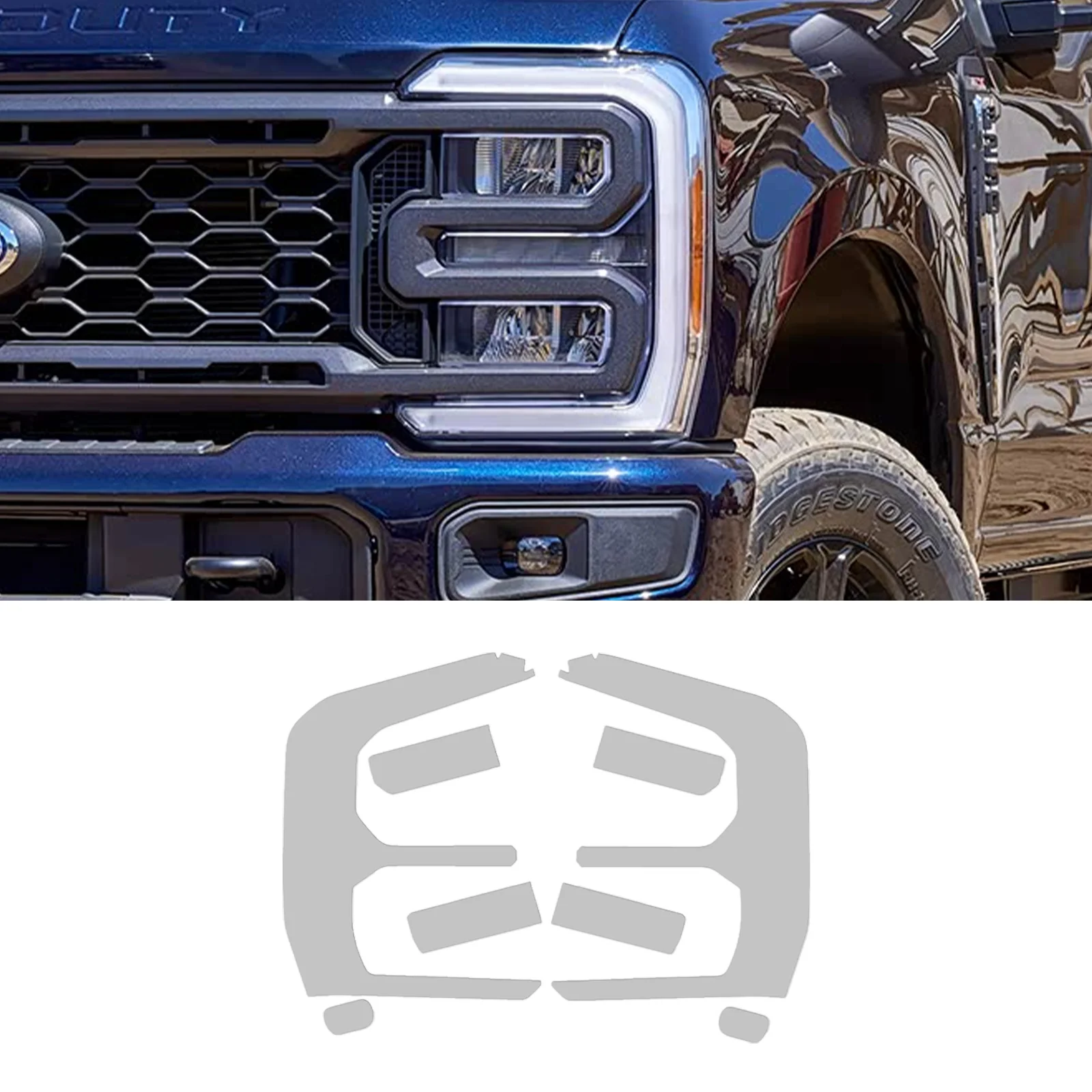 Für Ford F 250 F 350 2023 2024 Unsichtbare Auto-Folierung TPU-Film Schutzschicht Kratzfeste Auto-Modifikationszubehör