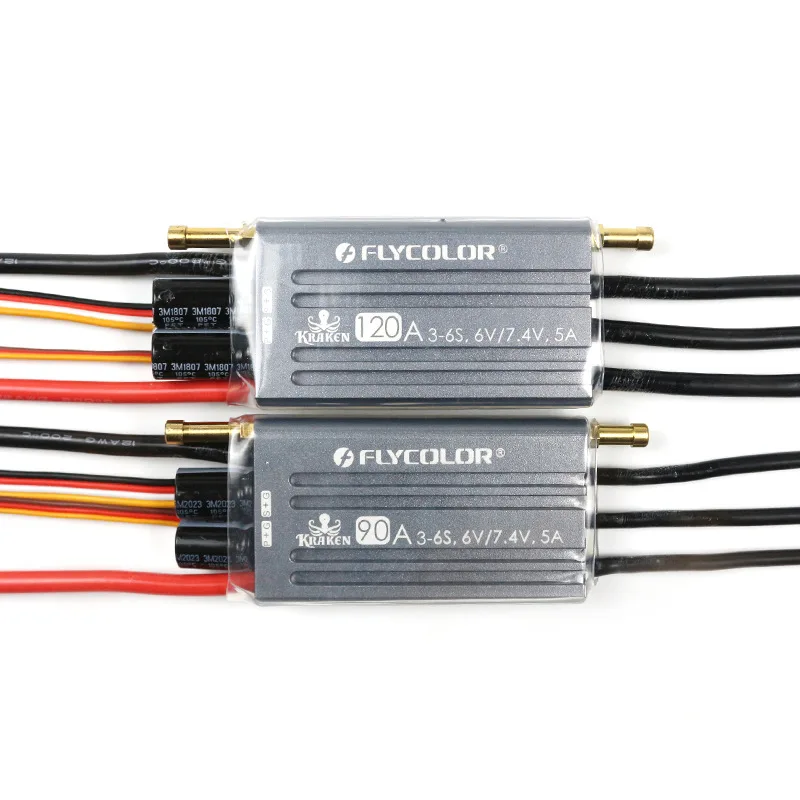 FLYCOLOR KRAKEN 3-6S مقاوم للماء بدون فرش ESC وحدة تحكم إلكترونية في السرعة RC قارب سباق 40A/60A/90A/120A/150A/180A يبو بلاستيك