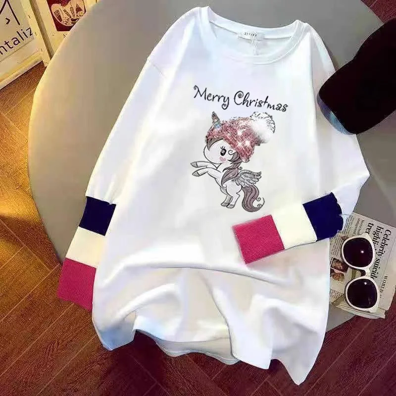 

T-shirt Woman Long Sleeve Women's Top Emo Kpop Art Cartoon Tees O Designer New In Clothing Wholesale Goth Cotton Xxl Y Pulovers