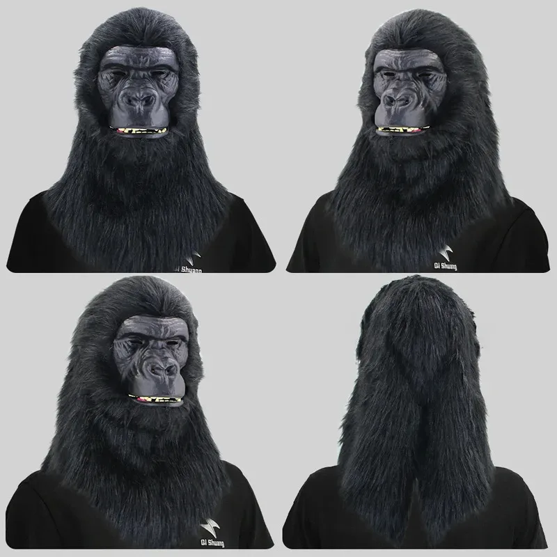 Plush Fox With Movable Mouth Full Head Dog Wolf Masks Realistic Animal Mask Halloween Party Cosplay Costume Props om[8