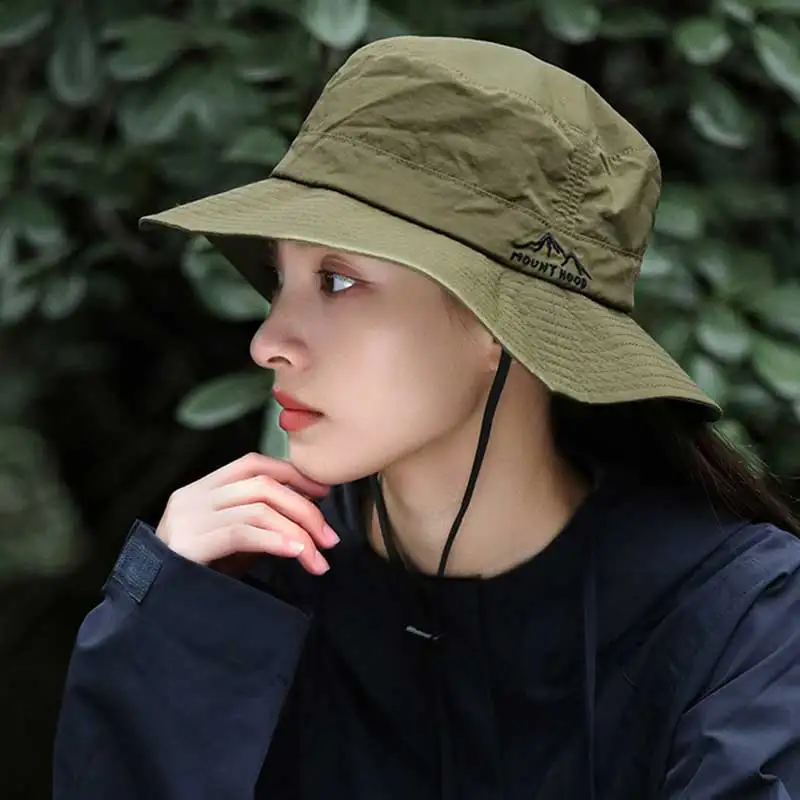 New Summer Bucket Hat for Women Breathable Solid Color Short Brim Sun Hat Quick Drying Anti-UV Outdoor Hiking Fishing Panama Cap