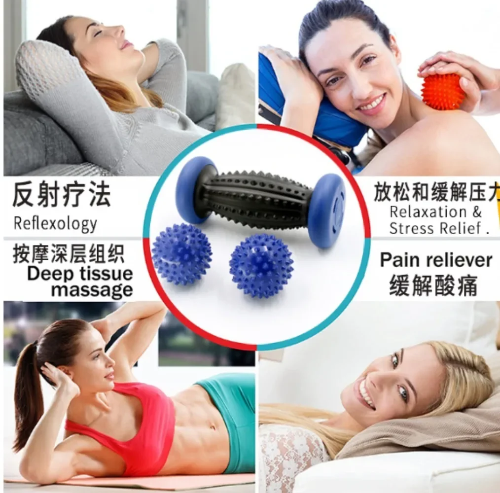 Portable Foot Massager Roller Massage Ball Body Trigger Point Plantar Fasciitis Deep Tissue Massager Relief Sore Muscle Arm Body