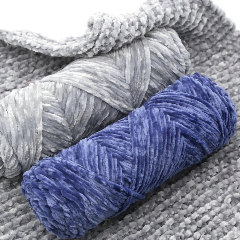 Knitted Skeins Chunky Supersoft Hand Warm 100g Chenille Velvet Wholesale Sweater Yarn Thread Crochet Wool