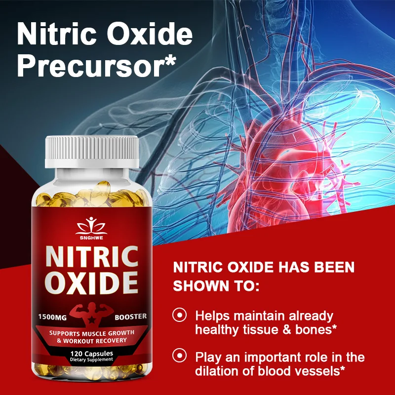 Nitric Oxide Booster Pre-Workout Boosts Muscle, Pump, Energy and Endurance,Performance & Muscle Mass,L-arginine Supplement