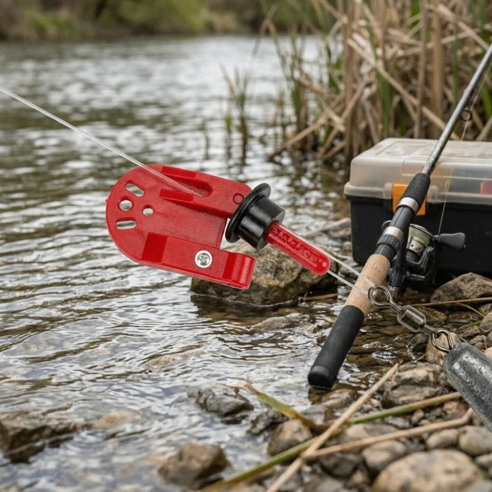 

Red Black Color Fishing Side Clamp Inlaid Side Buckle Lightweight Portable Boat Fishing Release Clip Sturdy Compact
