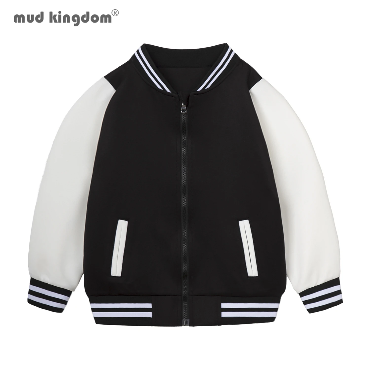 Mudkingdom Autumn Boys Girls Quick Dry Baseball Jacket Zip Up Coat Long Sleeve Casual Clothing for Children Lightweight Outwear