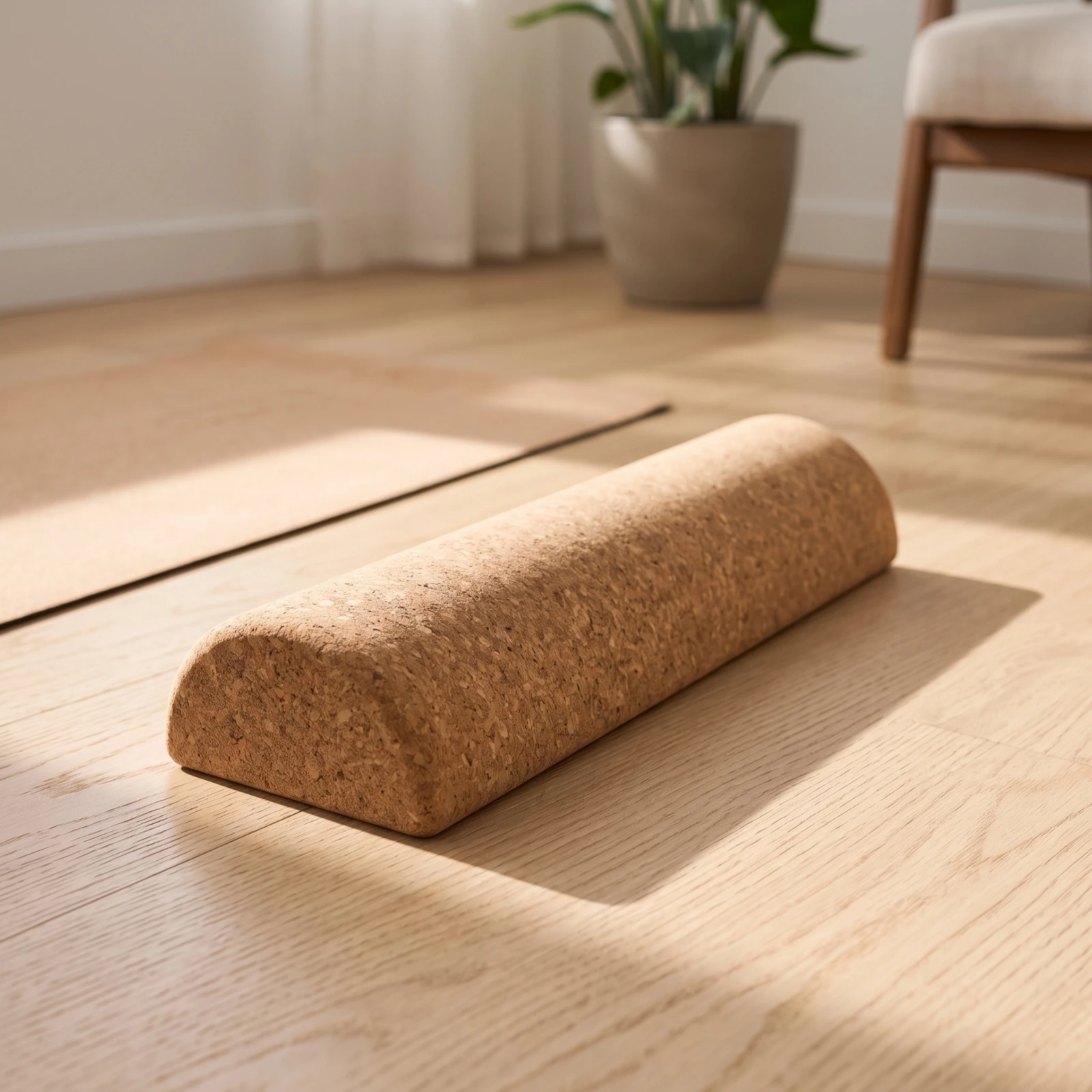 Half-Round Pilates Block Dense Cork Pilates Block Semicircular Blocks Textured Balance Balance Aid Firm for Yogis, Stretching