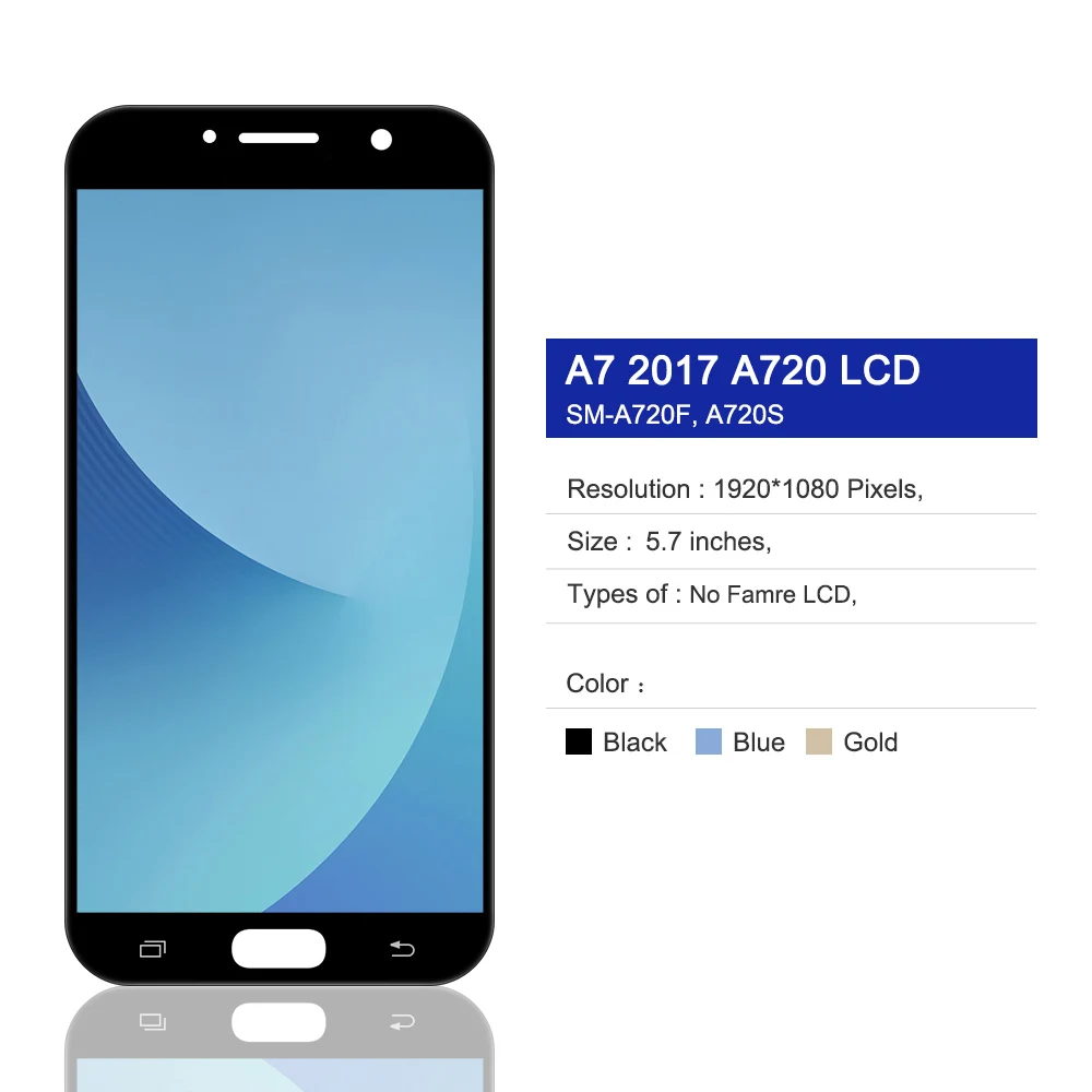 TFT A720 LCD For Samsung Galaxy A7 2017 Display Touch Screen Digitizer Assembly Replacement For Samsung A720F A720M SM-A720F