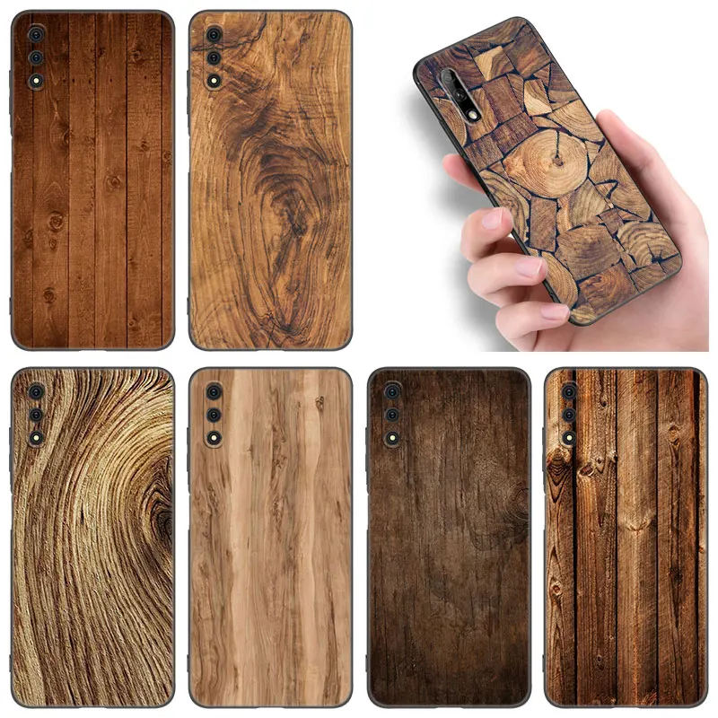 Wood Texture Art Phone Case For Huawei Honor 7A 8A 9X 20 Pro 10X Lite 7S 8S 8C 8X 9A 9C 10i 20i 30i 20E 20S Soft TPU Black Cover