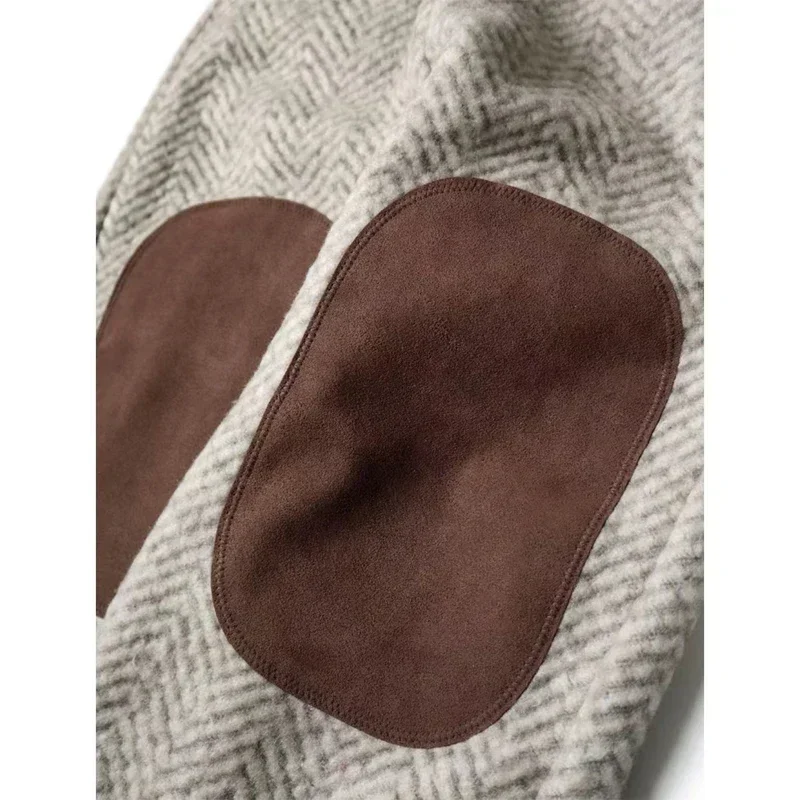 KAPITAL Hirata Hohiro Warm Wool Fleece Suede Patch Men's and Women's Loose Elastic Casual Japan Style Pants High Street