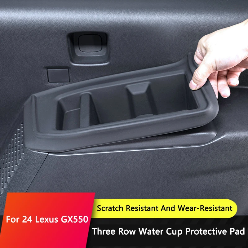 QHCP Car Water Cup Holder Silicone Trunk Water Cup Holder Central Water Cup Box Fit For Lexus GX550 550h 2024 Interior Accessory