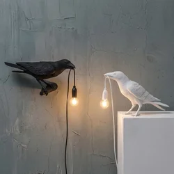 Modern Lucky Bird Table Lamp Creative Resin Animal Design Bedroom Bedside Living Room Home Decor Lighting Fixture