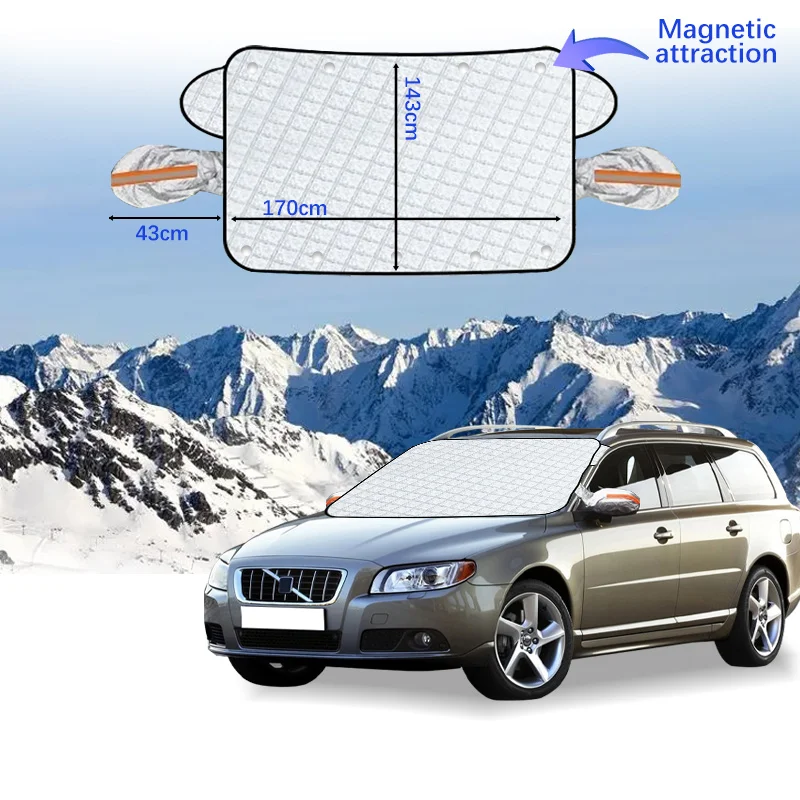 Magnetic Car Windshield Snow Cover Winter Ice-Frost Guard Sun Shade Protector For Volvo V70 2009-2014 Exterior Accessories