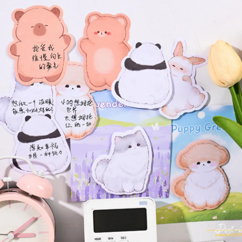 48pcs-lot-kawaii-capybara-panda-animal-memo-pad-cute-rabbit-n-times-stationery-label-notepad-bookmark-post-school-supplies