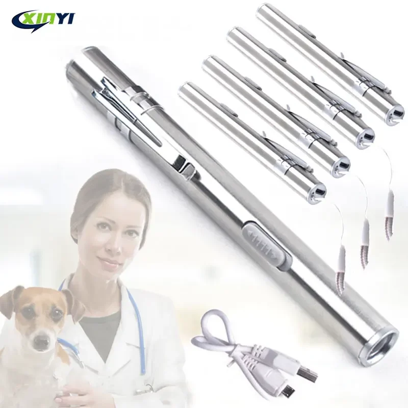 

5PCS Aluminium Alloy Waterproof USB Chargeable LED Flashlight Powerful Rechargeable Torch Keychain Pen Flashlight For doctors