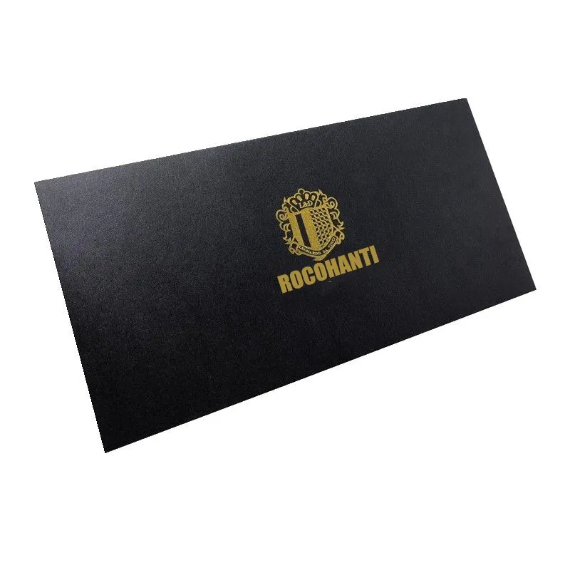 100 peças logotipo personalizado folha de ouro design papel papelão convite de casamento cartão de presente cartão de agradecimento mini envelope