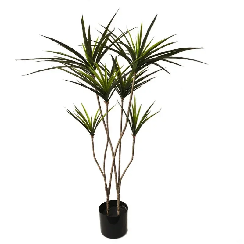 90-120cm Large Artificial Dracaena Plants Tropical Potted Tree Fake Plastic Palm Leaves Cycas Plant For Home Garden Indoor Decor