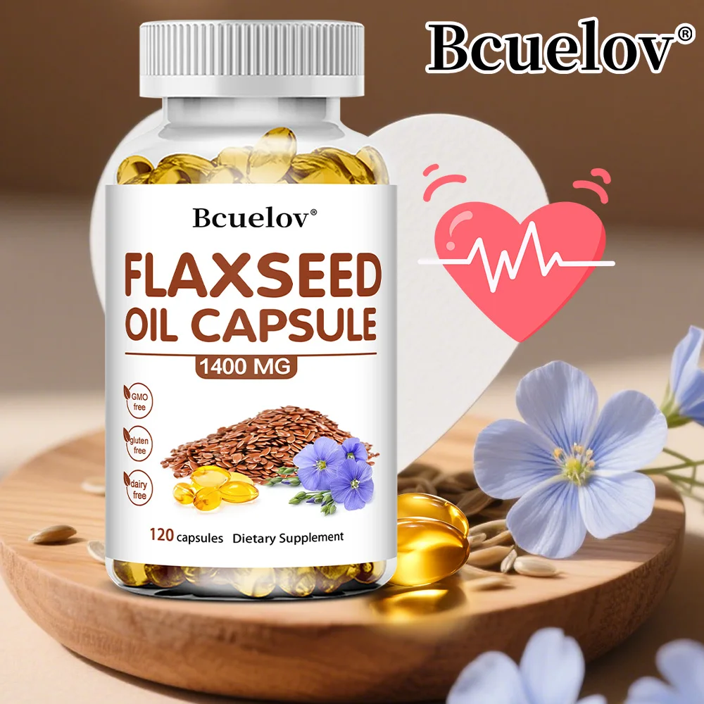

Масло льняного семени + капсулы OMEGA-3 — подходят для сердца, мозга, глаз, суставов, здоровья костей и повышения иммунитета, 120 капсул