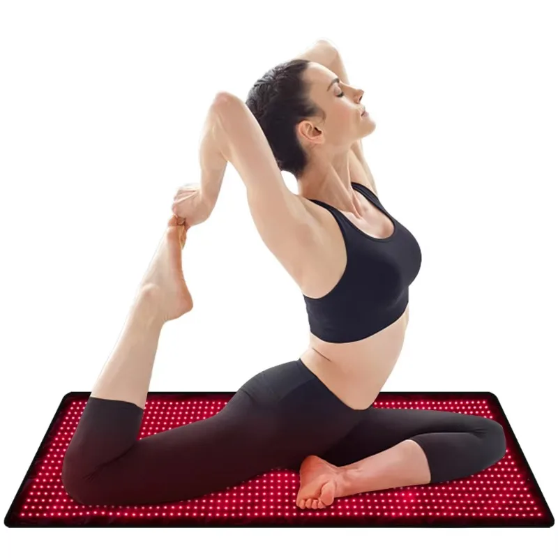 Pulse Red Light Therapy Blanket Full Body Pulsed Infrared Red Light Yoga Mat Therapy Red Infrared Light Mat Pad